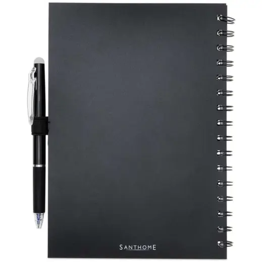 Santhome Eternity Reusable Notebook & Pen Set Black Back